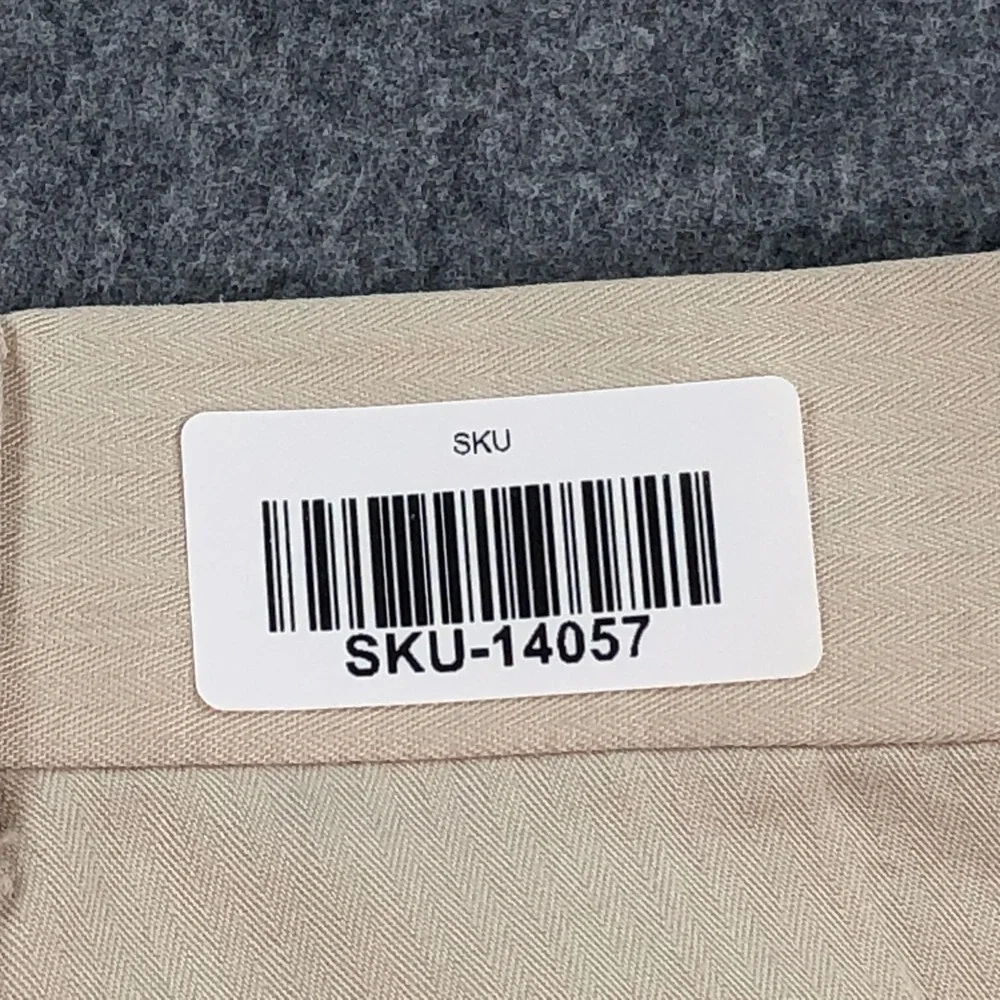 Ping Mens Pleated Pants 40x32 Khaki Beige Herringbone Classic Rayon Polyester